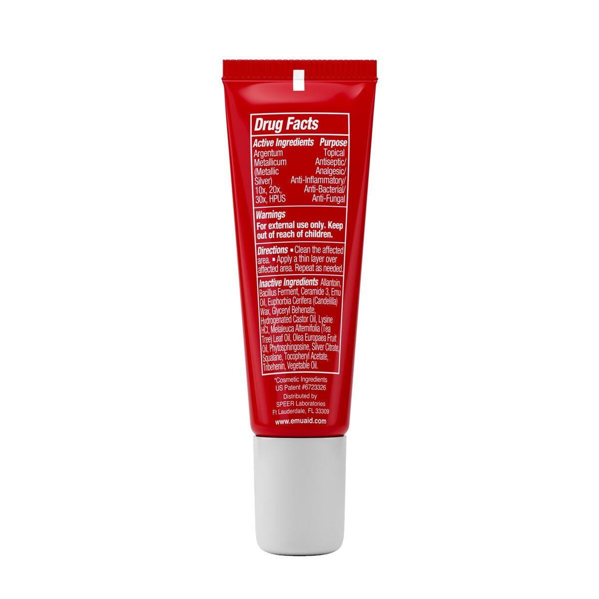 tube rouge avec étiquette d'information sur les médicaments
