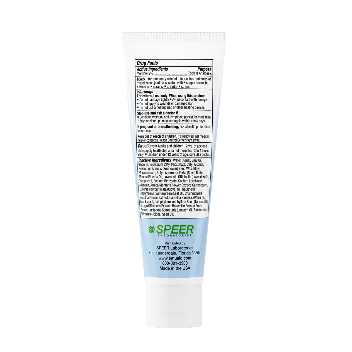 tube de crème analgésique topique speerlabs