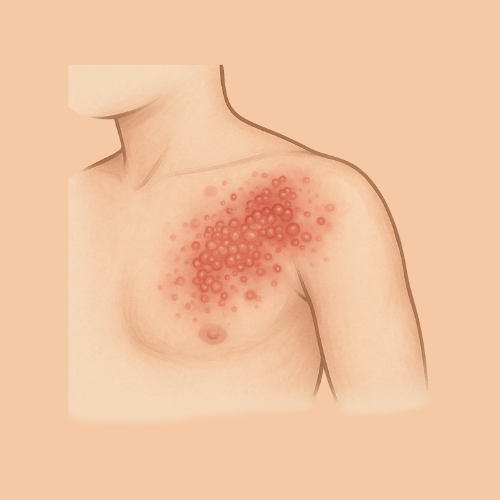 Image dessinée d'une épidémie de zona