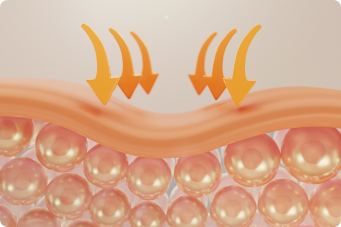 Pénètre profondément dans la peau