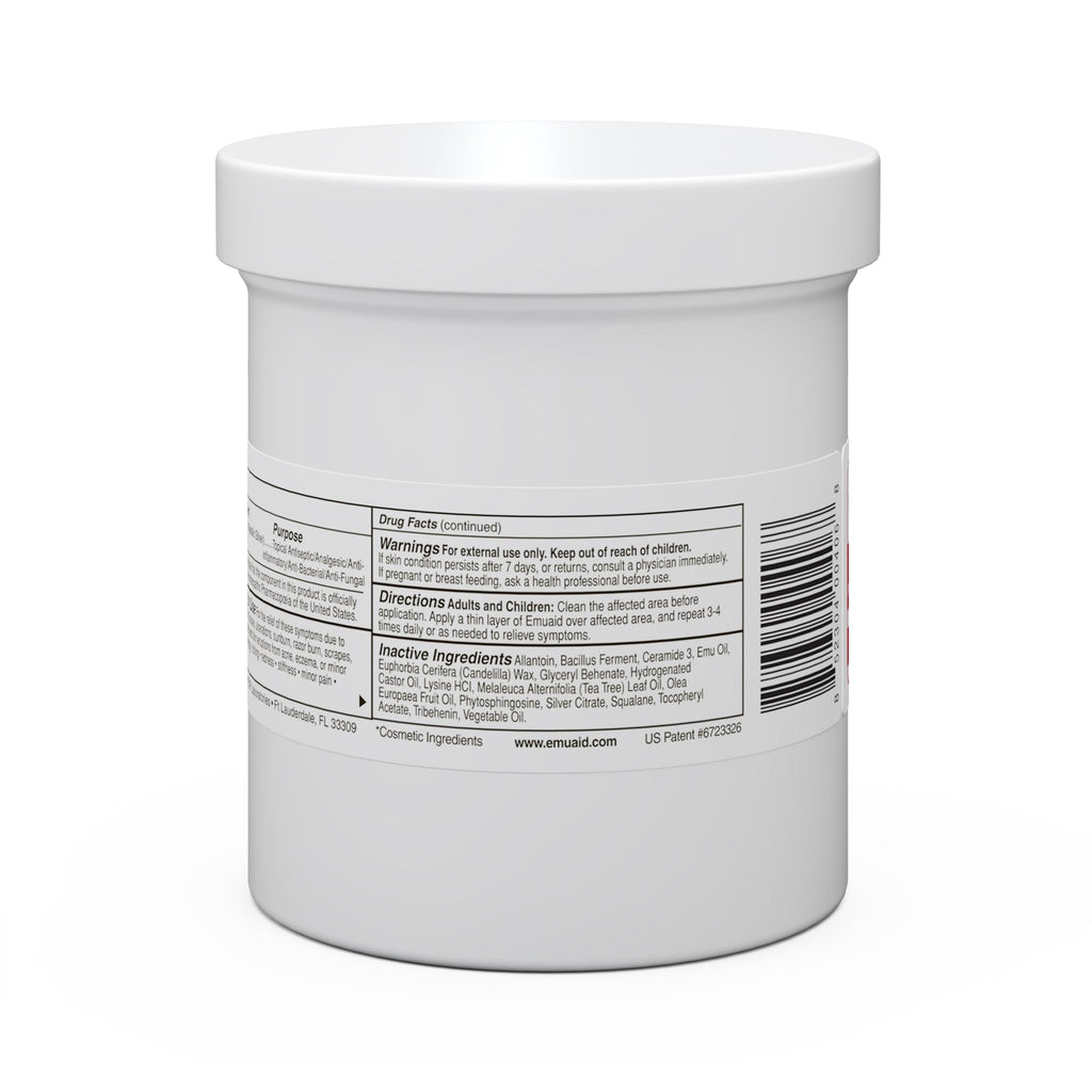 emu aid ointment jar side label details emu aid ointment jar side label details