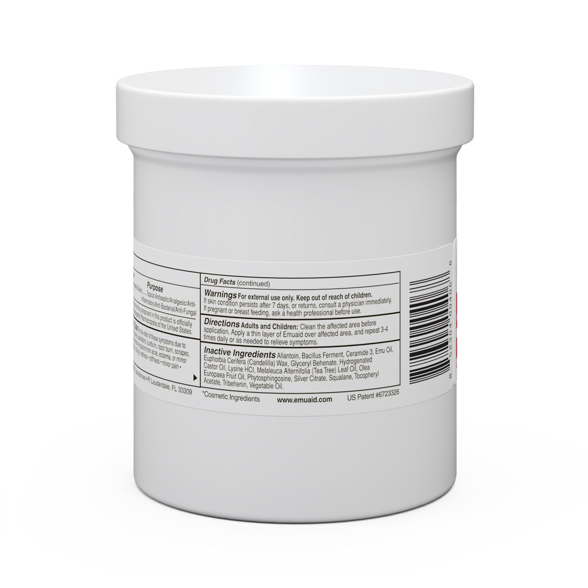 emu aid ointment jar back label