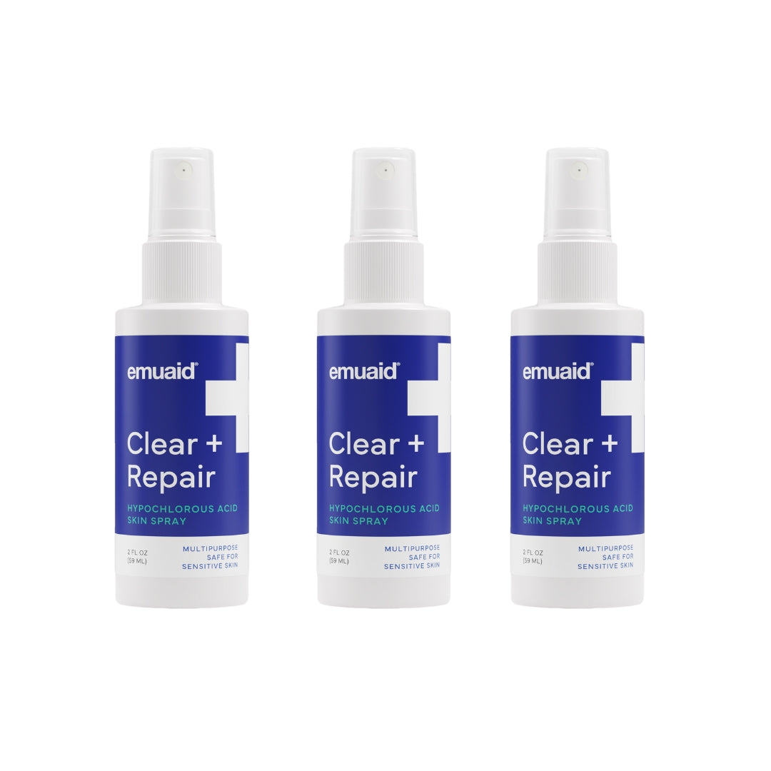 EMUAID® Clear + Repair - Spray cutané à l'acide hypochloreux 3x Eczéma en paquet