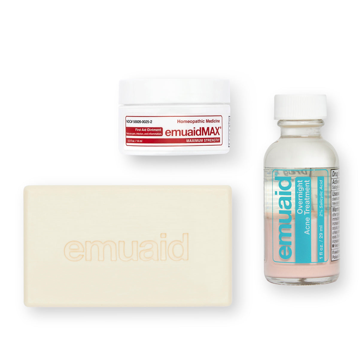Trio d'effacement de l'acné EMUAID