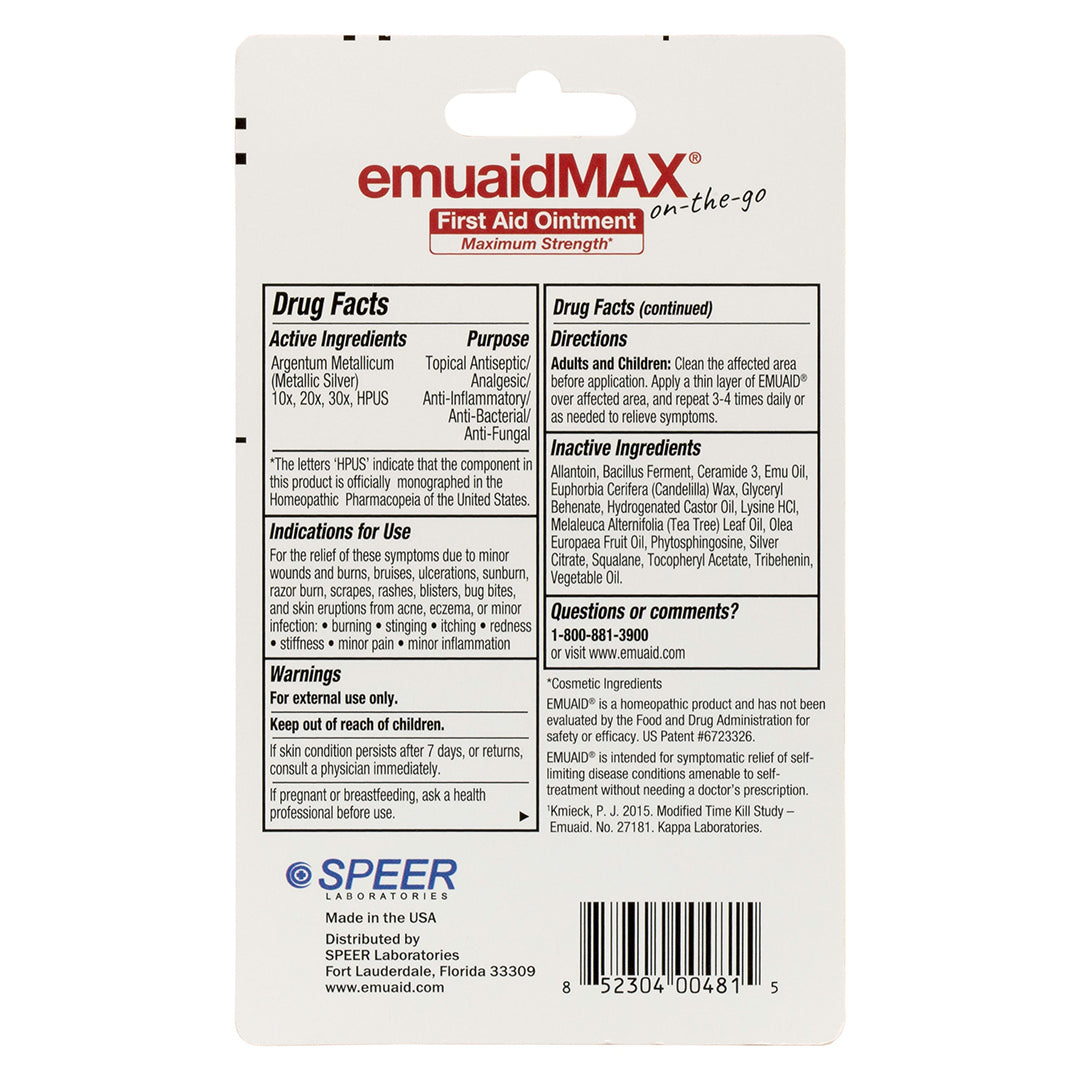 emuaidmax pommade de premier secours emballage back
