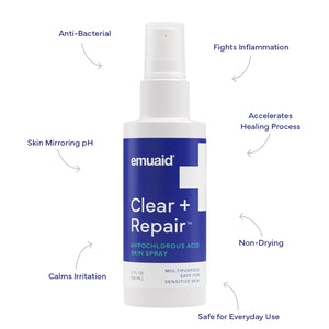 EMUAID® Clear + Repair - Spray cutané à l'acide hypochloreux 2oz