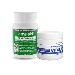 Achetez 2oz EMUAID® et recevez 10 pour cent de réduction sur le probiotique First Defense