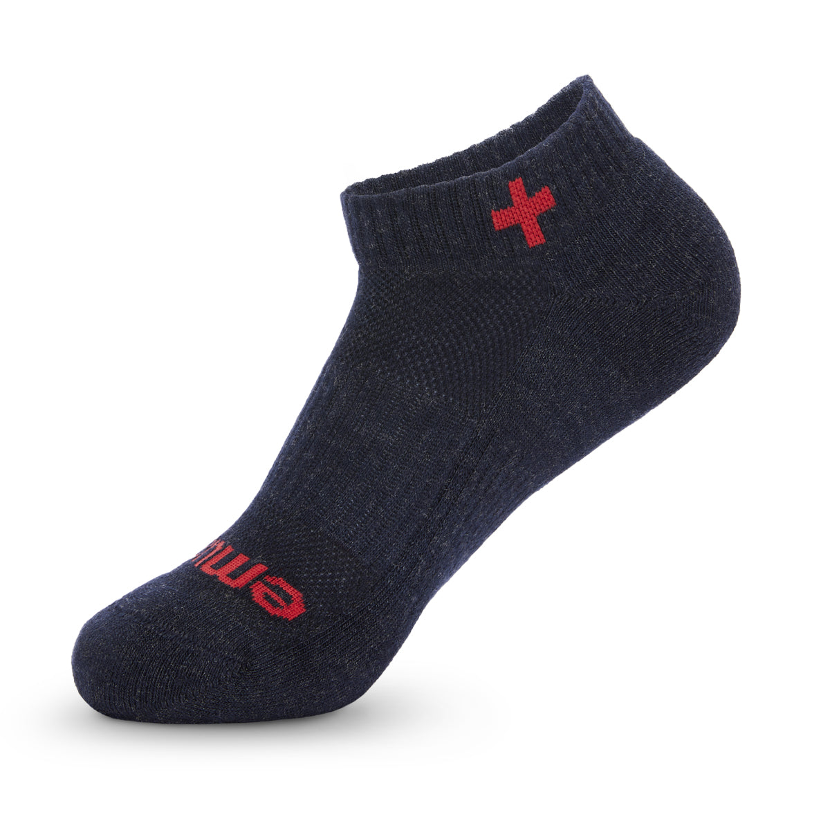 chaussette de cheville bleu marine avec motif de croix rouge